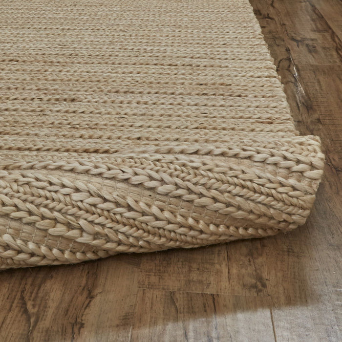 8' x 11' Hand Woven Area Rug - Tan Ivory And Taupe