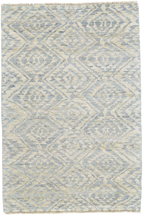 8' x 10' Wool Southwestern Hand Knotted Area Rug - Gray And Ivory
