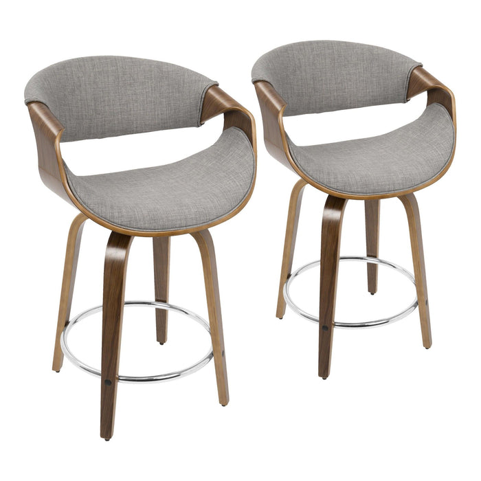 Curvini - 24'' Fixed-Height Counter Stool (Set of 2)