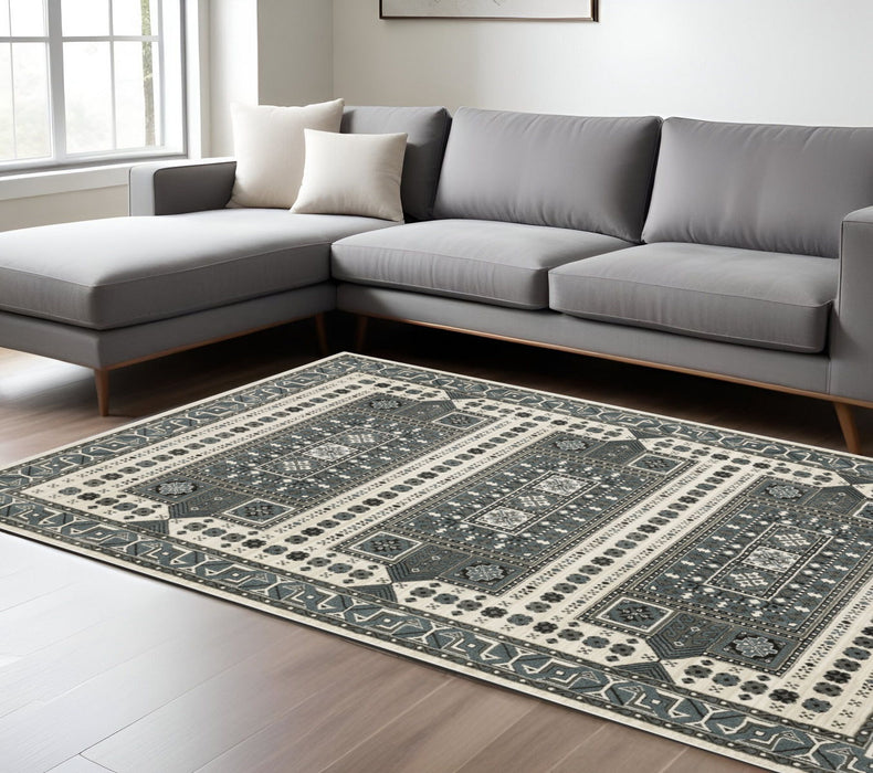 10' X 13' Medallion Area Rug - Gray And Blue