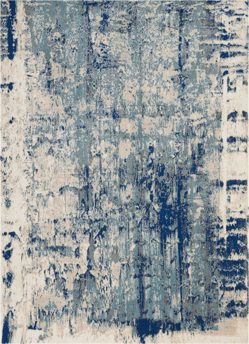 9' X 13' Slate Abstract Non Skid Area Rug - Ivory