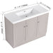 Giga contemporary freestanding bathroom vanity with resin sink and soft-close cabinet doors, modern design, and sleek finish.