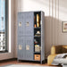 Gray Giga 6-door storage lockers with locks, ideal for employees, home, gym, office, school, or garage use.