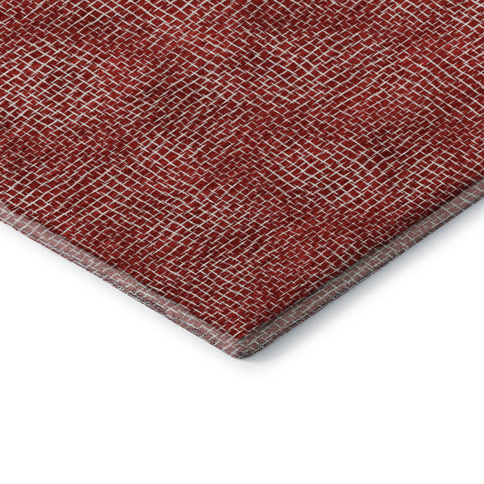 10' X 14' Geometric Washable Area Rug With UV Protection (682877) - Red / Ivory