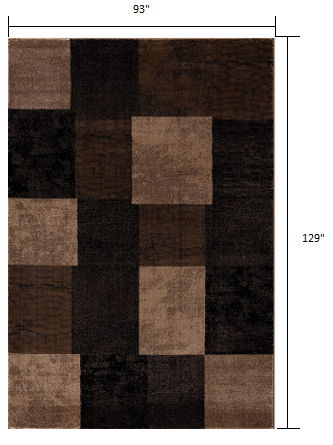 8' x 10' Checkered Dhurrie Area Rug - Brown