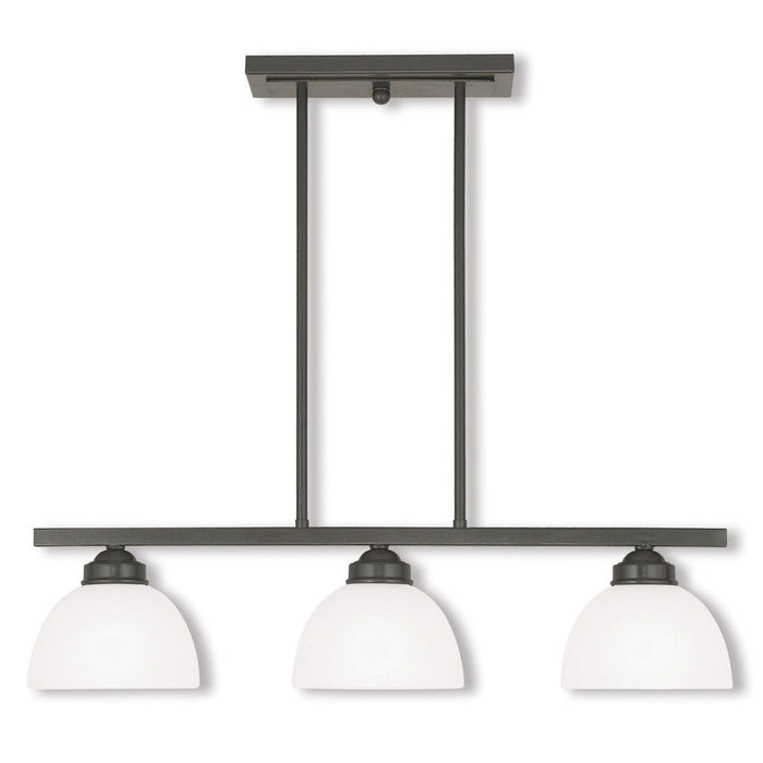 14'' Three-Light Dimmable Chandelier With Shades - Bronze
