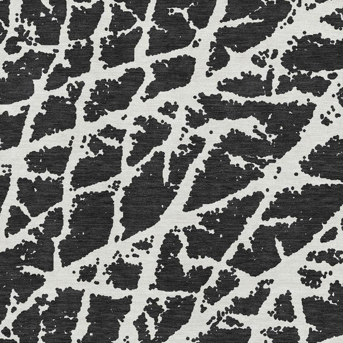 5' X 8' Abstract Washable Area Rug With UV Protection (646520) - Black / Ivory