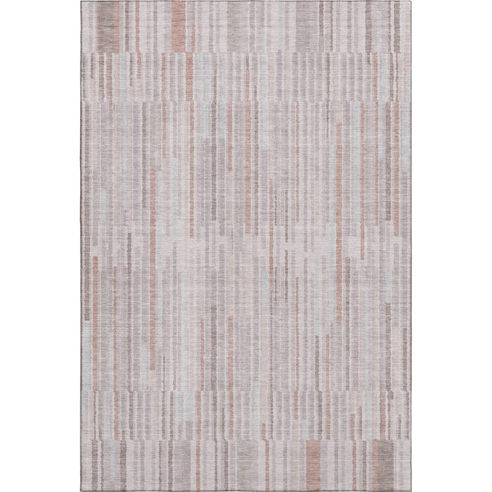 10' X 14' Striped Washable Area Rug With UV Protection (717875) - Coral / Beige