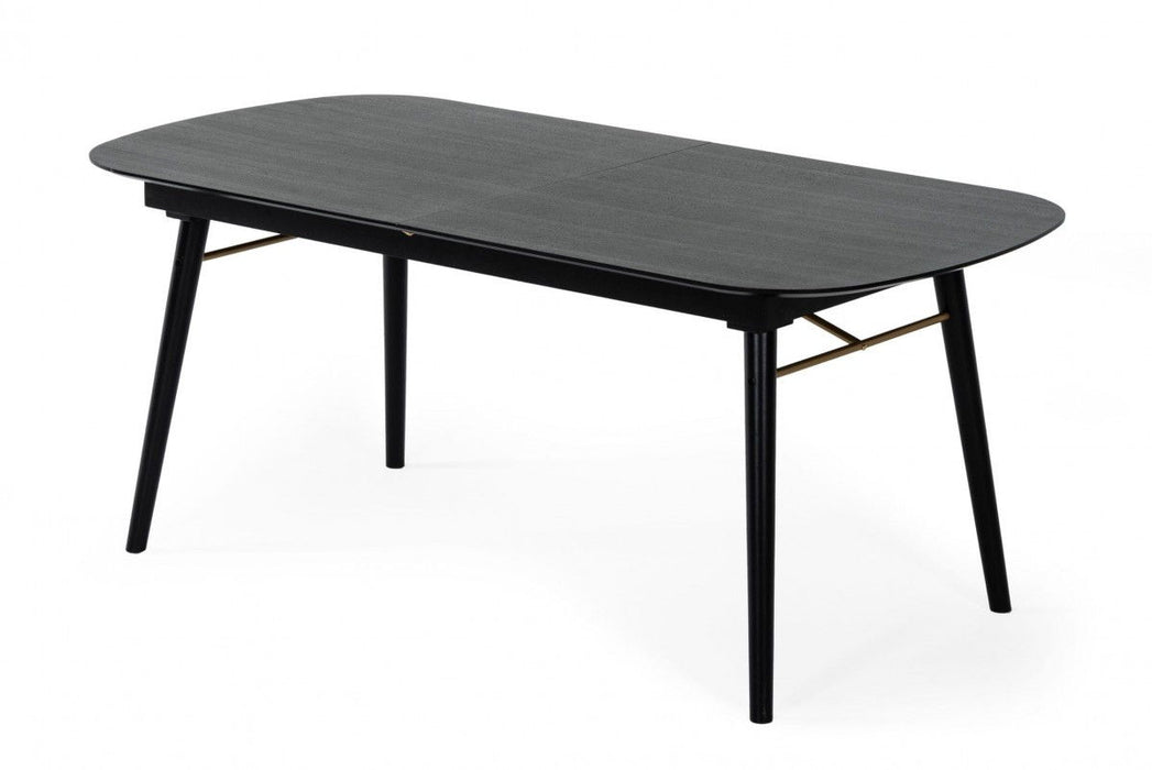 71" Rectangular Manufactured Wood Butterfly Leaf Dining Table - Black