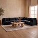 Meridian Furniture Hammond velvet performance fabric 6-piece corner sectional sofa with plush upholstery and modern design.