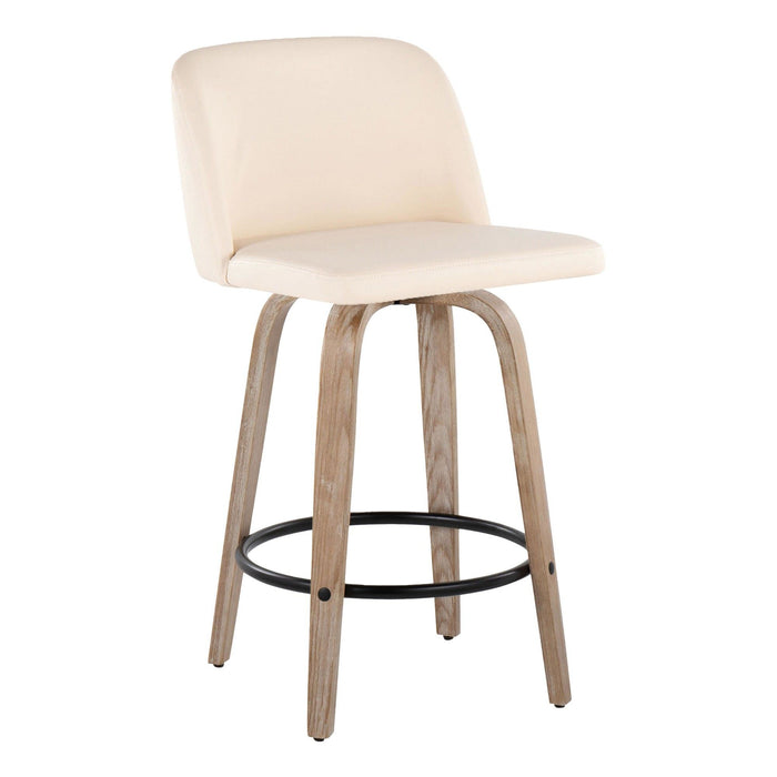 Toriano - 26" Fixed-Height Counter Stool (Set of 2) - Light Brown & Black Base