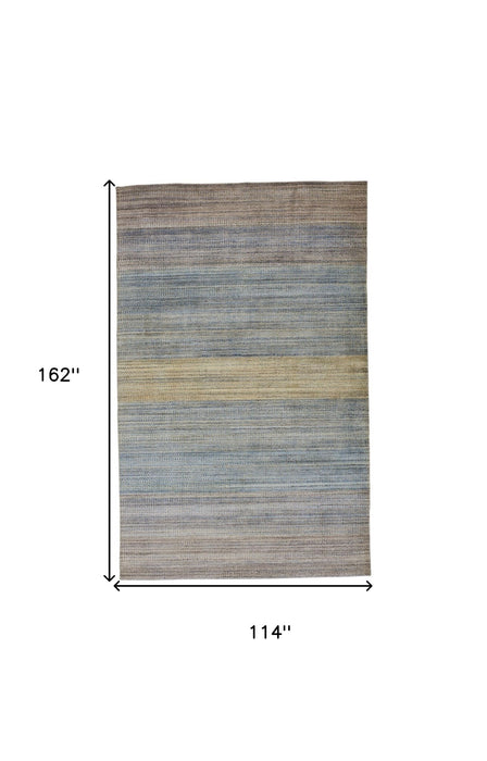 10' x 13' Ombre Hand Woven Area Rug - Blue Purple And Tan