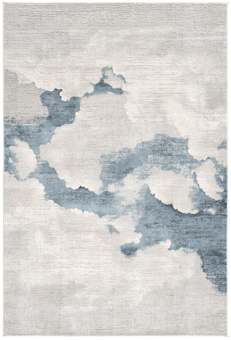 8' x 10' Abstract Area Rug - Gray And Blue