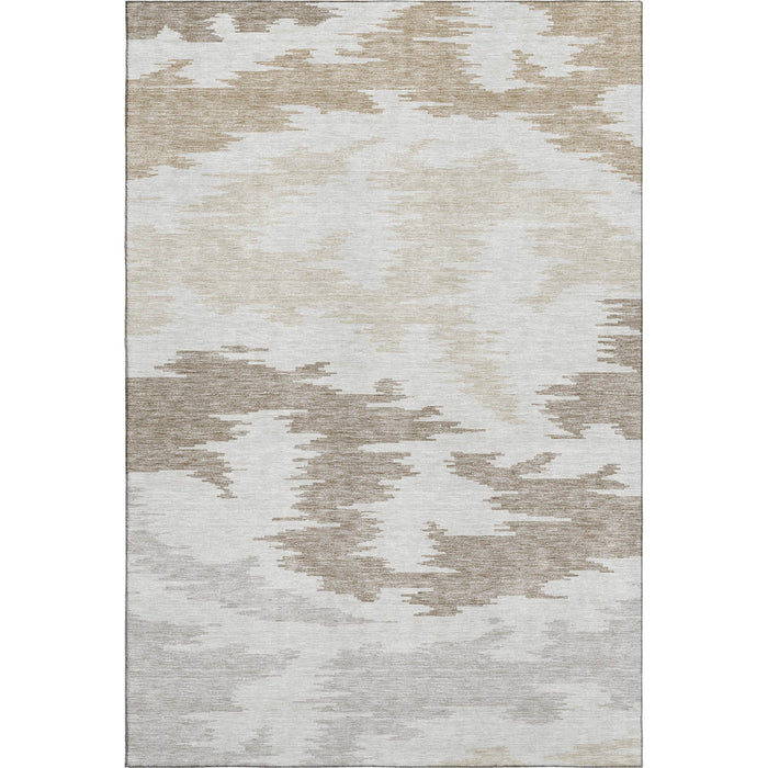 8' X 10' Abstract Washable Area Rug With UV Protection - Ivory