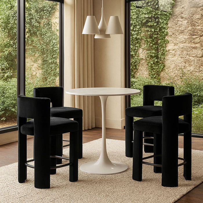 Zuno - Velvet Performance Fabric Upholstered Counter Stool (Set of 2)