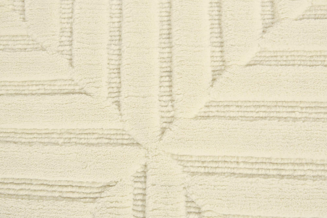 8' X 10' Wool Geometric Hand Knotted Area Rug (744237) - Ivory / Beige