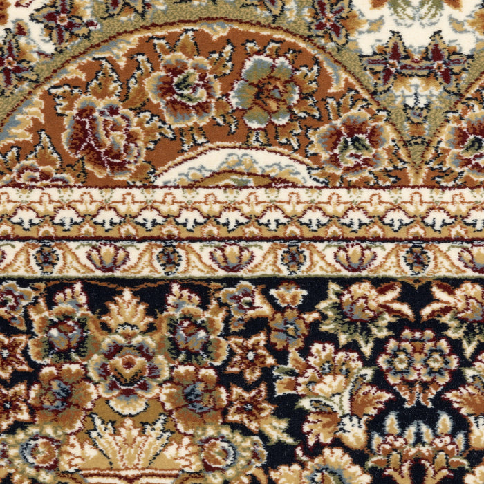 8' X 11' Traditional Medallion Area Rug With Fringe - Ivory