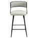 Set of 2 Giga counter height bar stools with powder-coated metal bases and footrests, showcasing modern design and comfortable seating.