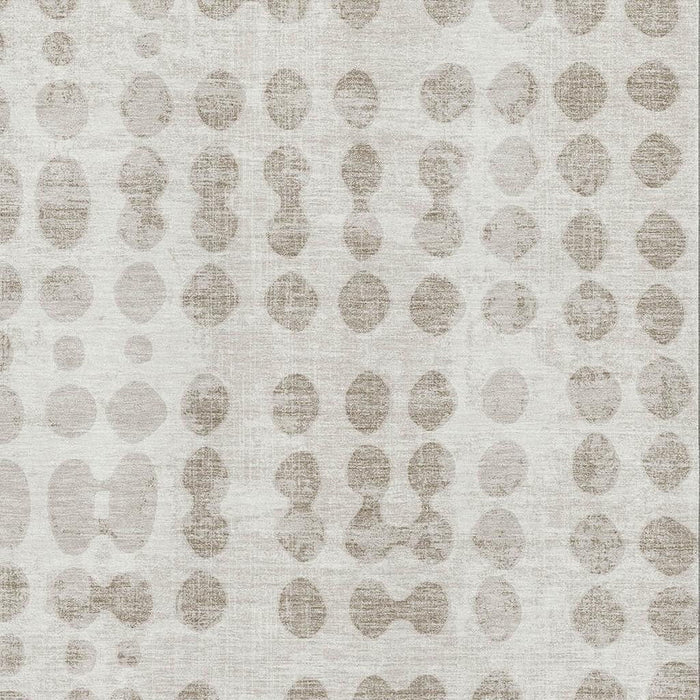 10' X 14' Polka Dot Washable Area Rug With UV Protection (669126) - Ivory / Beige
