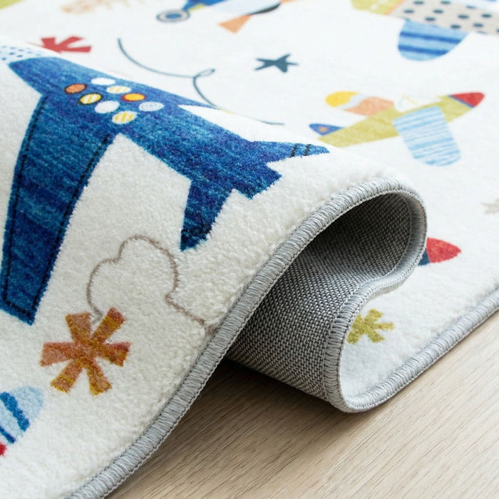 8' X 11' Abstract Area Rug (530610) - Cream / Blue
