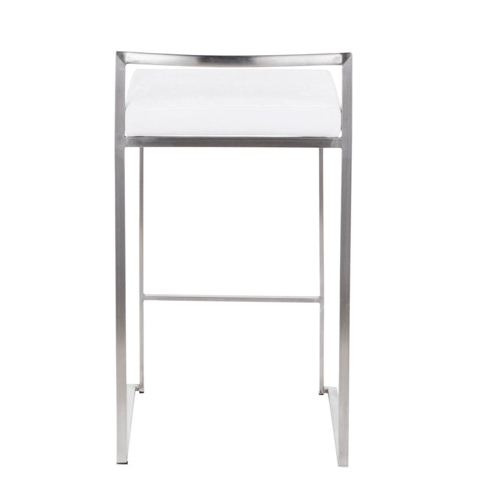 Fuji - Counter Stool Steel With Cushion - Stainless Steel