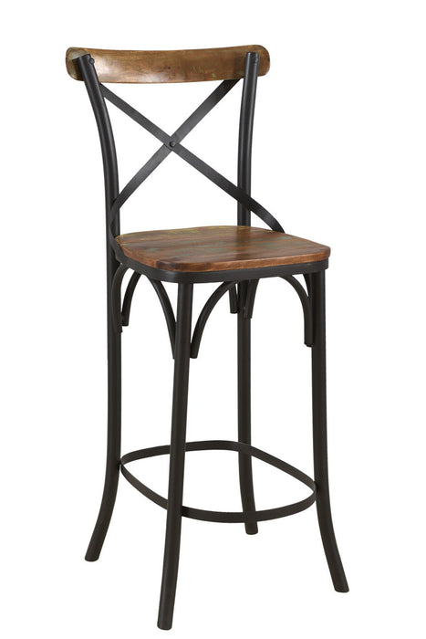 Metal Counter Height Bar Chair - Brown And Black