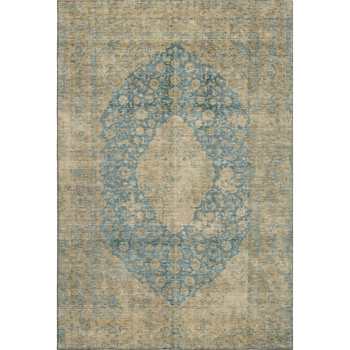 10' X 14' Medallion Washable Area Rug With UV Protection (696296) - Blue / Beige / Taupe