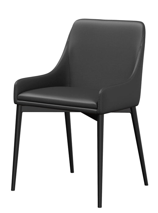 Upholstered Dining Side Chairs Metal (Set of 2) - Black