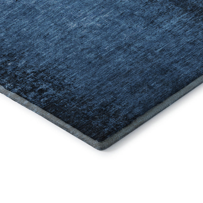 8' X 10' Abstract Washable Area Rug With UV Protection (648818) - Navy Blue / Gray