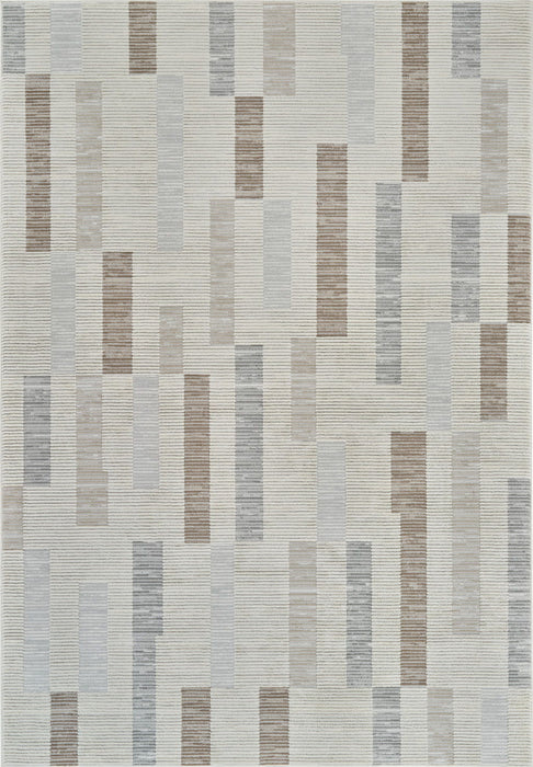 8' x 11' Abstract Distressed Area Rug - Beige And Brown
