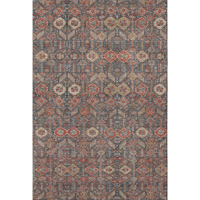 8' X 10' Tribal Washable Area Rug With UV Protection (649898) - Red / Gold / Gray