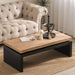 Giga rectangular coffee table for living room in black, natural wood, and multi finishes with a modern design.