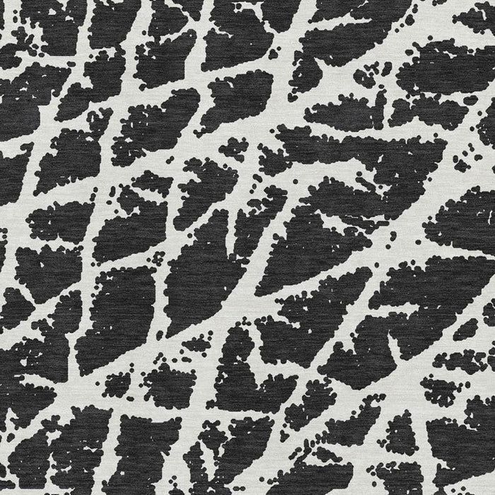8' X 10' Abstract Washable Area Rug With UV Protection (646522) - Black / Ivory