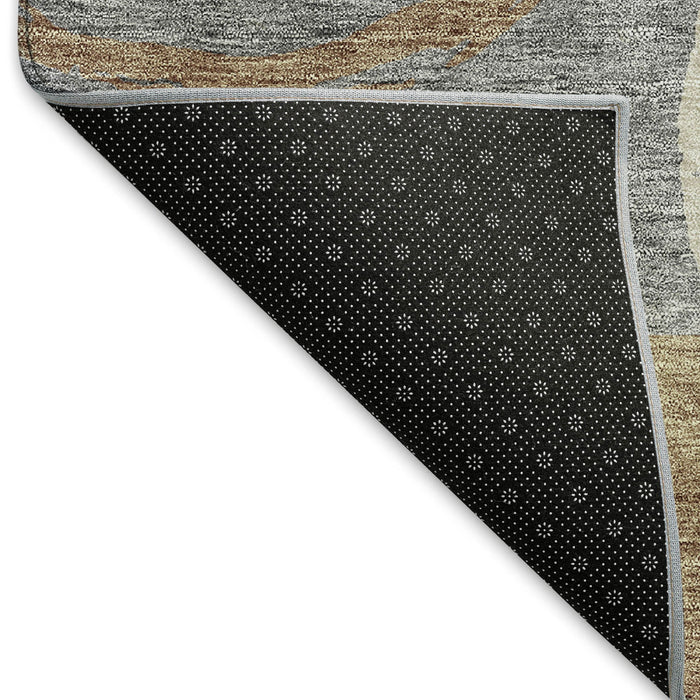 10' X 14' Geometric Washable Area Rug With UV Protection (675090) - Pewter / Gray / Black