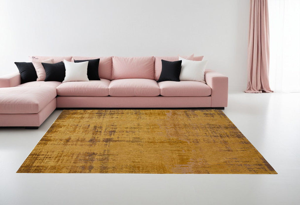 9' x 13' Abstract Non Skid Area Rug - Yellow And Brown