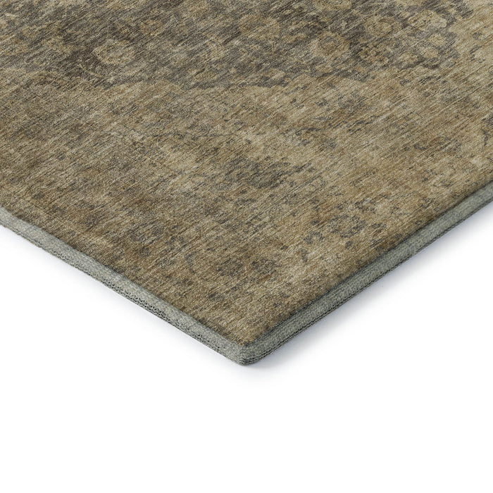 10' X 14' Medallion Washable Area Rug With UV Protection (696290) - Brown / Beige / Taupe