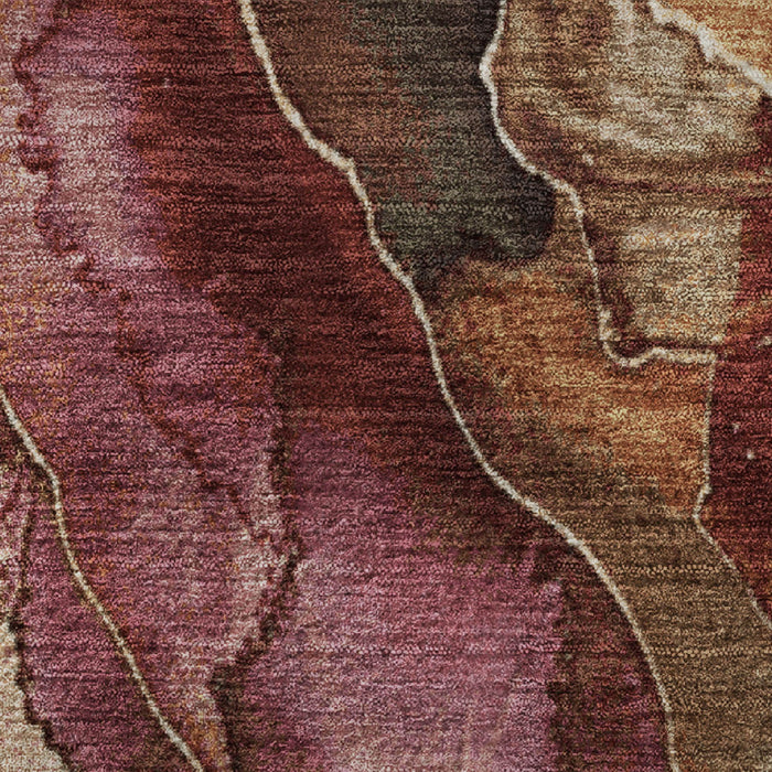 10' X 14' Floral Washable Area Rug With UV Protection (706193) - Khaki / Blush / Taupe