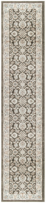 8' Floral Runner Rug (553197) - Ivory / Blue / Gray
