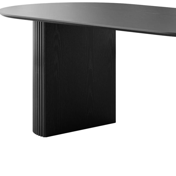 79'' Wood Double Pedestal Base Oval Dining Table - Black