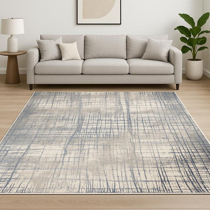 9' X 12' Abstract Power Loom Area Rug (573206) - Ivory