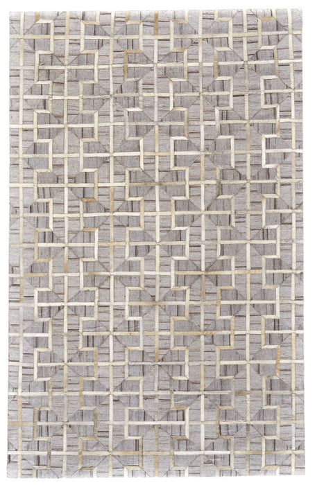 10' x 13' Geometric Hand Woven Area Rug - Gray Ivory And Brown
