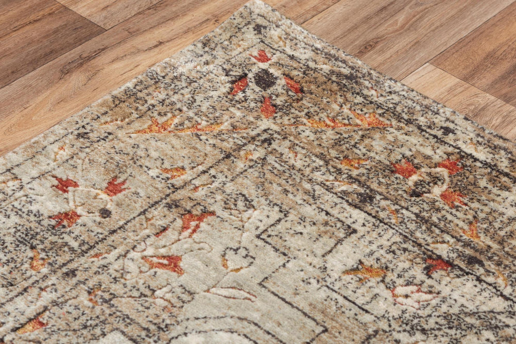 8' X 10' New Zealand Lambs Wool Oriental Hand Carved Handmade Area Rug (748025) - Green / Beige / Apricot