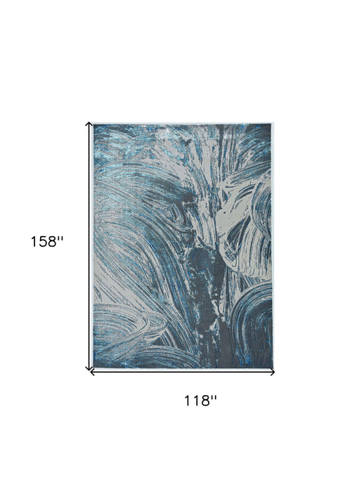 118" x 158" Polypropylene Or Polyester Rug - Silver Or Blue