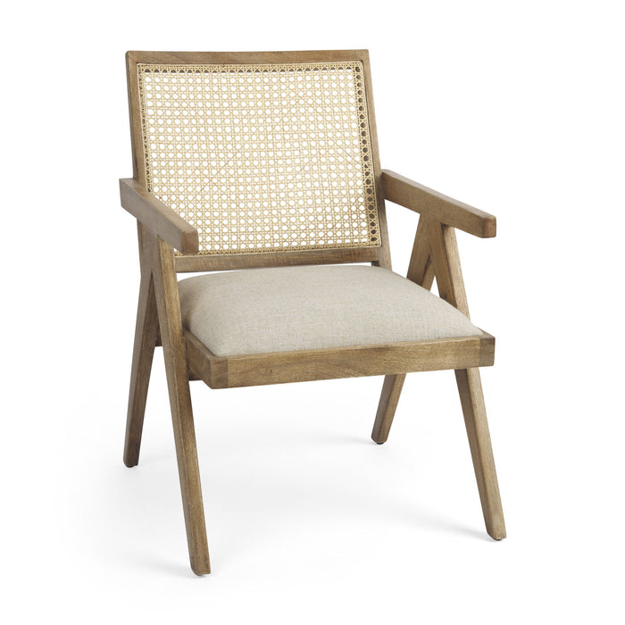 Solid Wood Arm Chair - Beige