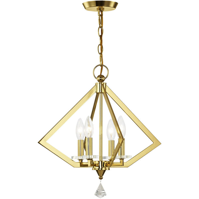 19'' Four Light Dimmable Chandelier With Shades - Brass