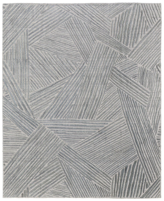 10' x 14' Abstract Hand Woven Area Rug - Green And Ivory