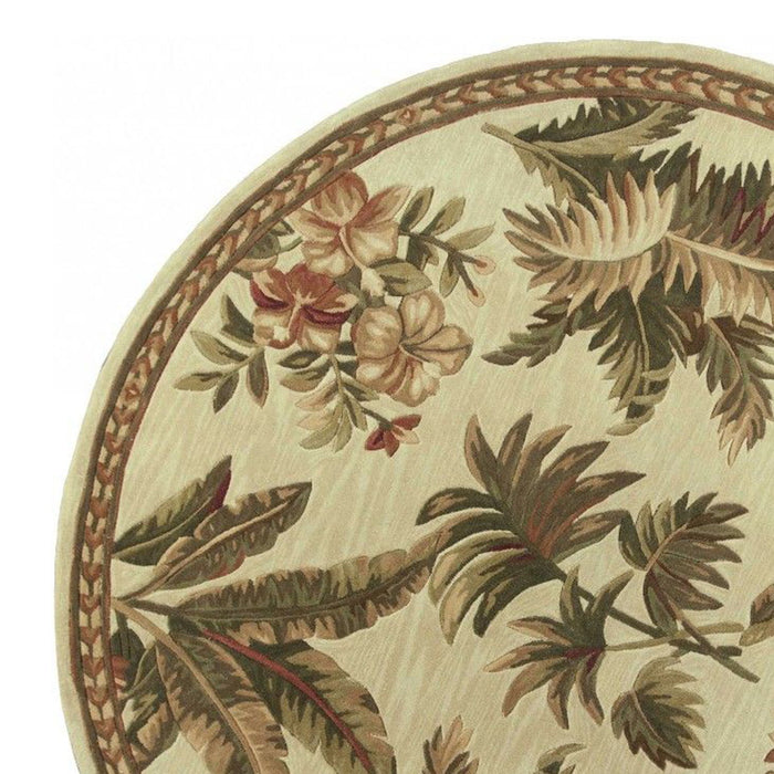 5' Round Wool Area Rug - Ivory