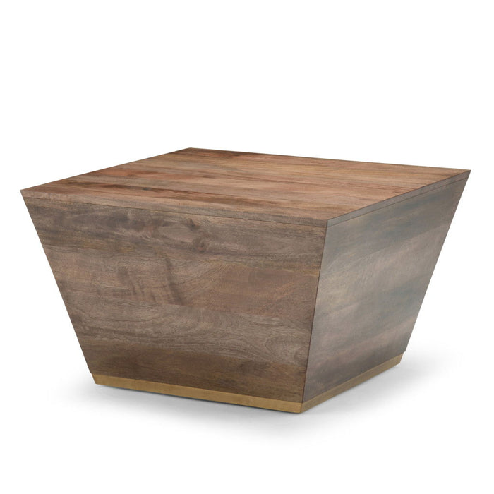 Solid Wood Square End Table - Dark Brown