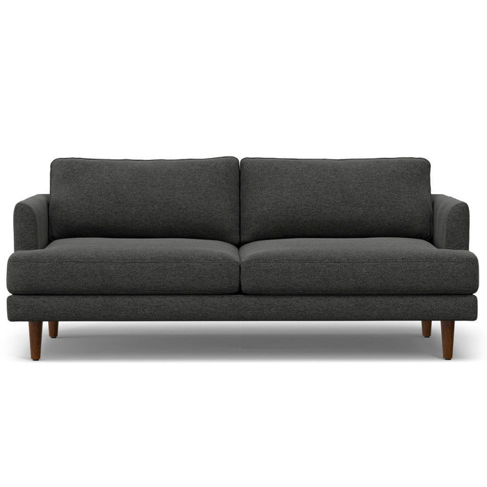 76" Fabric Sofa With Brown Legs - Gray