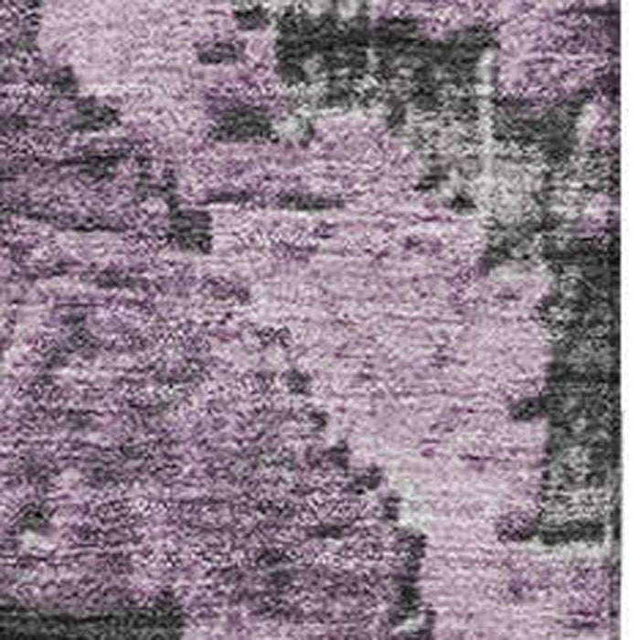 10' X 14' Diamond Washable Area Rug With UV Protection (707077) - Lavender / Charcoal / Gray